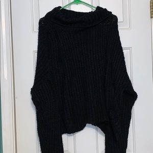 Cowl neck crop sweater